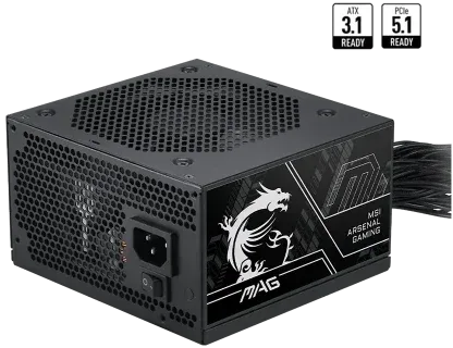 Fuente Alimentacion Msi Mag A750Bn Pcie5 Iii,Psu,750W,80 Plus Bronze,120Mm,Epsx2,Pci-E (6+2 Pin)X2,Pci-E 5.1 (16 Pin)X1,SATA (15Pin)X3,Active Pfc