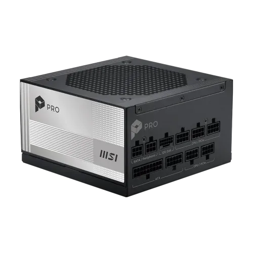 Fuente Alimentacion Msi Pro A1000Pl Pcie5,Psu,1000W,80 Plus Platinum,Modular,120Mm,Active Pfc,1Xpci-E 5 (16Pin),3Xpci-E (6+2 Pin),6Xsata (15 Pin)