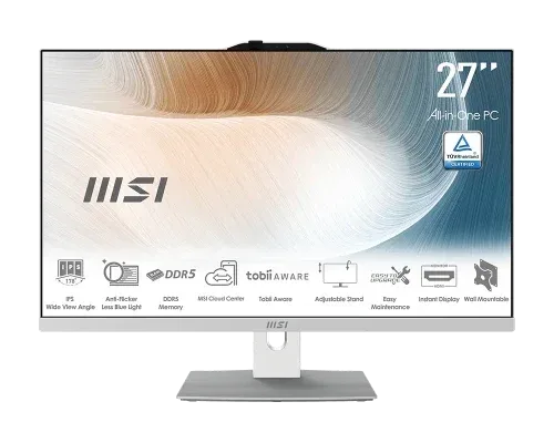 Msi Aio Modern Am242P 1M-2253Eu. 23.8" IPS LED FHD. Uma. So-Dimm DDR5 16GB (8GB*2). 512GB. W11 Pro.blanco