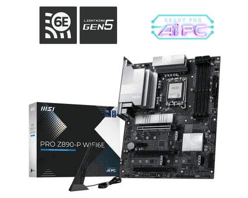 Placa Msi Pro Z890-P Wifi6E,Intel,1851,Z890,4Ddr5,256GB,1Hdmi+1Dp,4Sata3+4M.2,5Gblan+Wifi6E+Bt5.3,9Usb3.2,Atx