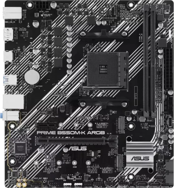 PLACA ASUS PRIME B550M-K ARGB,AMD,AM4,B550,2DDR4,64GB,DP+HDMI,GBLAN,4SATA3+2XM.2,6USB3.2,MATX