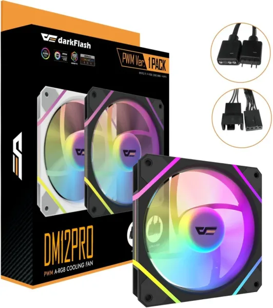 VENTILADOR AUXILIAR DM-12 120 PRO A-RGB NEGRO DARKFLASH
