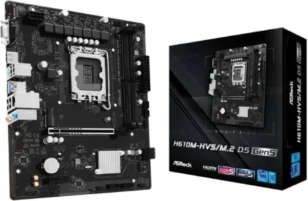 Placa Base Asrock H610M-HVS M2 D5 G5 Socket 1700/ DDR5/ PCIe 5.0/ Micro ATX
