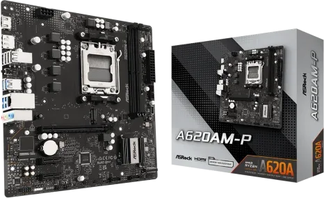 Placa Base Asrock A620AM-P/ DDR5/ PCIe 4.0/ Socket AM5/ Micro ATX