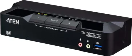 ATEN Conmutador KVMP™ DisplayPort 8K con 2 puertos USB 3.0 (cables incluidos)