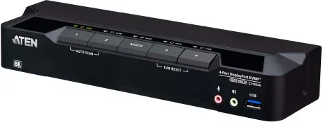ATEN Conmutador KVMP™ de 4 puertos USB 3.0 y DisplayPort 8K (cables incluidos)
