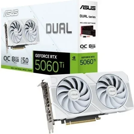 Tarjeta Gráfica Asus Dual GeForce RTX 5060 Ti OC White Edition/ 8GB GDDR7