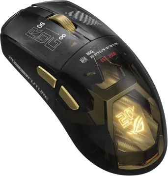 ASUS ROG Harpe II Extreme Edition 20 Gaming Mouse ratón Juego mano derecha RF Wireless + Bluetooth + USB Type-A Óptico 65000 DPI