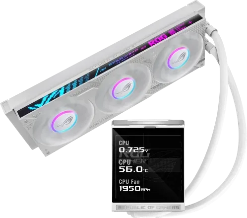ASUS ROG Strix LC IV 360 ARGB LCD White Edition Procesador Kit de refrigeración líquida 12 cm Blanco