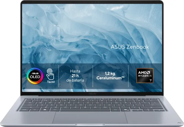 PORTATIL ASUS ZENBOOK 14 UX3480KA-U2218W R7 345 IA 16GB 512GB 14"OLED W11H BLUE noAC