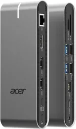 Acer HP.DSCAB.022 base para portátil y replicador de puertos Alámbrico USB 3.2 Gen 1 (3.1 Gen 1) Type-C Plata