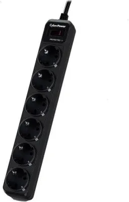 Regleta con interruptor Cyberpower B0620SC0-DE/ 6 Tomas de corriente/ Cable 1.8m/ Negra