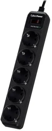 Regleta con interruptor Cyberpower B0520SC0-DE/ 5 Tomas de corriente/ Cable 1.8m/ Negra