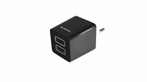 TACENS ANIMA AUSB1 USB CHARGER, 2x USB PORTS, 2.1A ULTRAFAST CHARGE, LIGHWEIGT AND COMPACT SIZE DESIGN, EU CONNECTOR, BLACK/WHITE DESIGN