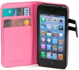 Funda Wazzabee para Iphone 5 Polipiel, Marco Interior Plastico, Cierre Magnetico, Rosa (Wb-M30Wp-Pk)