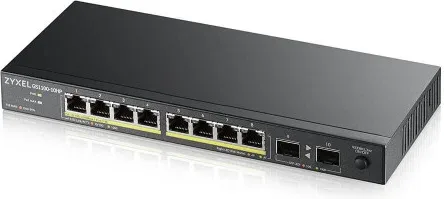 Zyxel GS1100-10HP v2 No administrado Gigabit Ethernet (10/100/1000) Energía sobre Ethernet (PoE) Negro