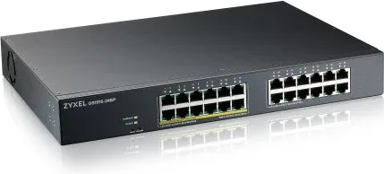 Zyzel Zyxel Gs1915-24Ep, 24-Port Gbe, 12 Port PoE, 130 Watt 802.3At, Rackmount y Desktop, sin Ventilador, Smart Hybrid Mode Switch, Standalone o Nebulaflex Cloud (Gs1915-24Ep-Eu0101F)