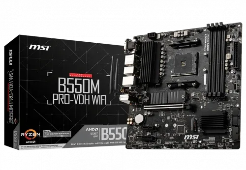 Placa Msi B550M Pro-Vdh WiFi,Amd,Am4,B550,4Ddr4,128Gb,VGA+HDMI+Dp,Gblan+WiFi+Bt4.2,4Sata3+2M.2,5Usb3.2,Matx