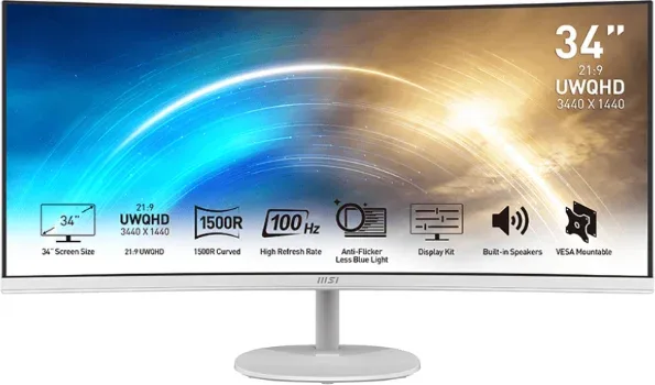 MSI MP341CQW Monitor34" UWQHD VGA HDMI MM curv