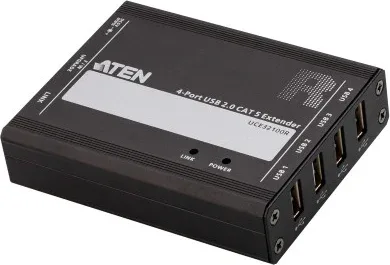 ATEN Extensor USB 2.0 por Cat 5 con hub de cuatro puertos (hasta 100 m)