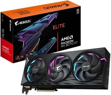 Tarjeta Gráfica Gigabyte AORUS Radeon RX 9070 XT Elite/ 16GB GDDR6