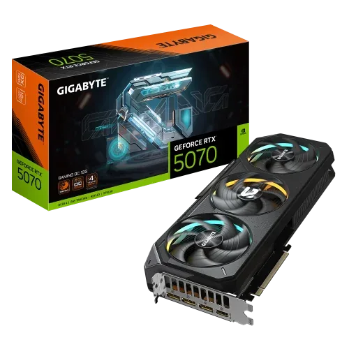 GIGABYTE GeForce RTX 5070 GAMING OC 12G Tarjeta Gráfica - 12GB GDDR7, 192 bits, PCI-E 5.0, XXXX MHz Core Clock, 3 x DP 2.1a, 1 x HDMI 2.1b, NVIDIA DLSS 4, GV-N5070GAMING OC-12GD