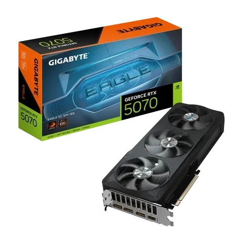 GIGABYTE GeForce RTX 5070 EAGLE OC SFF 12G Tarjeta Gráfica - 12GB GDDR7, 192 bits, PCI-E 5.0, XXXX MHz Core Clock, 3 x DP 2.1a, 1 x HDMI 2.1b, NVIDIA DLSS 4, GV-N5070GAMING OC-12GD