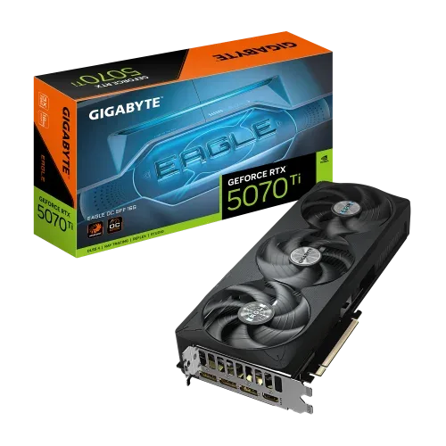 GIGABYTE GeForce RTX 5070 Ti EAGLE OC SFF 16G Tarjeta Gráfica - 16GB GDDR7, 256 bits, PCI-E 5.0, XXXX MHz Core Clock, 3 x DP 2.1a, 1 x HDMI 2.1b, NVIDIA DLSS 4, GV-N507TEAGLE OC-16GD