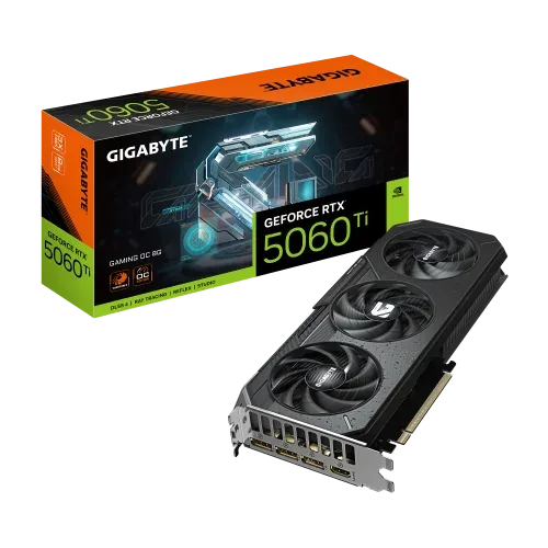 GIGABYTE GeForce RTX 5060 Ti GAMING OC 8G Tarjeta Gráfica – 8 GB GDDR7, 128 bits, PCI-E 5.0, 2647 MHz Frecuencia del núcleo, 3 x DisplayPort, 1 x HDMI, GV-N506TGAMING OC-8GD