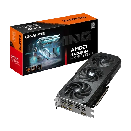 GIGABYTE Radeon RX 9060 XT GAMING OC 8G Tarjeta Gráfica - 8GB GDDR6, 128bit, PCI-E 5.0, 3320 MHz Frecuencia del núcleo, 2 x DisplayPort, 1 x HDMI, GV-R9060XTGAMING OC-8GD