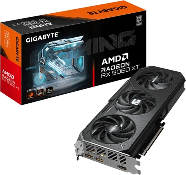 GIGABYTE Radeon RX 9060 XT GAMING OC 16G Tarjeta Gráfica - 16GB GDDR6, 128bit, PCI-E 5.0, 3320 MHz Frecuencia del núcleo, 2 x DisplayPort, 1 x HDMI, GV-R9060XTGAMING OC-16GD