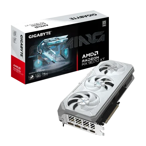 GIGABYTE Radeon RX 9070 XT GAMING OC ICE 16G Tarjeta Gráfica - 16GB GDDR6, 256bit, PCI-E 5.0, 3060 MHz Frecuencia del núcleo, 2 x DisplayPort, 2 x HDMI, GV-R907XGAMINGOCICE-16GD