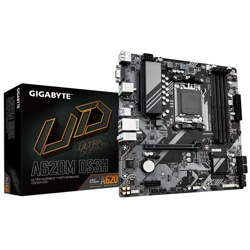 Placa Gigabyte A620M Ds3H,Amd,Am5,A620,4Ddr5,256Gb,VGA+Dp+HDMI,Gblan,4Sata6+1Xm.2,3Usb3.2+1Usb Type-C,Matx