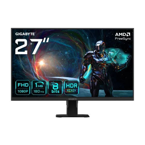 GIGABYTE GS27FA Monitor para juegos de 27” FHD - 1920 x 1080 (FHD), 180Hz, 1ms, 300 cd/m², FreeSync, HDR Ready, HDMI 2.0