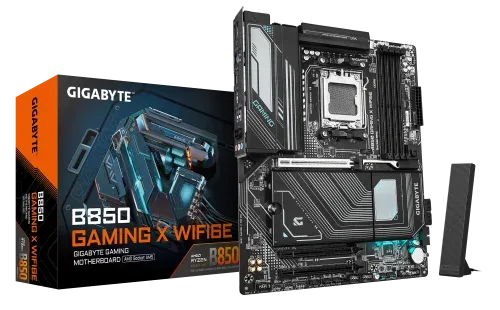 GIGABYTE B850 GAMING X WIFI6E Placa Base - Procesadores AMD Ryzen Serie 9000, VRM digital de 12+2+2 fases, hasta 8200MHz DDR5 (OC), 1xPCIe 5.0 + 2xPCIe 4.0 M.2, LAN 2.5G, WiFi 6E, USB 3.2 Gen 2x2