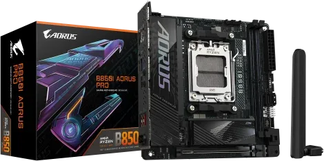 GIGABYTE B850I AORUS PRO Placa Base - Compatible con procesadores AMD Ryzen Serie 9000, VRM digital de 8+2+1 fases, hasta 8400MHz DDR5 (OC), 1xPCIe 5.0 + 1xPCIe 4.0 M.2, 2.5LAN, WiFi 7, USB 3.2 Gen 2