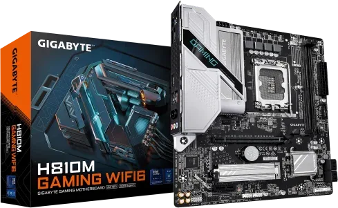 GIGABYTE H810M GAMING WIFI6 Placa base - Procesadores Intel Core Ultra (Serie 2), VRM de 4+1+2 fases, hasta 6400 MHz DDR5, 1xPCIe 4.0 M.2, LAN 2.5GbE, WiFi 6, USB 3.2 Gen 1