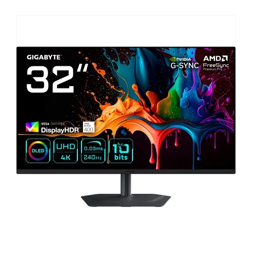 Monitor Gigabyte 32" Mo32U2,3840X2160 (OLED UHD),0.18Pp,1000:0,03Ms,165Hz,2Hdmi+1Dp+3Usb3.2+USB Type C,Altavoces