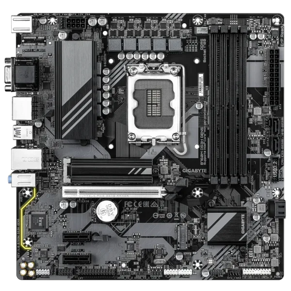 GIGABYTE B760M DS3H GEN5 Placa Base – Compatible con CPUs Intel Core 14ª generación, VRM digital de 6+2+1 fases, hasta 5600 MHz DDR5, 2 x M.2 PCIe 4.0, LAN 2.5GbE, USB 3.2 Gen2