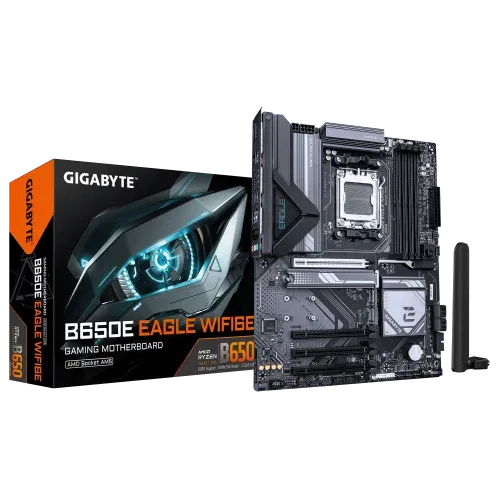 Placa Gigabyte B650E Eagle Wf6E,Amd,Am5,B650E,4Ddr5,256Gb,HDMI+Dp,4Sata3+3M.2,Gblan+Wifi6E+Bt5.3,4Usb3.2+2Type-C,Atx