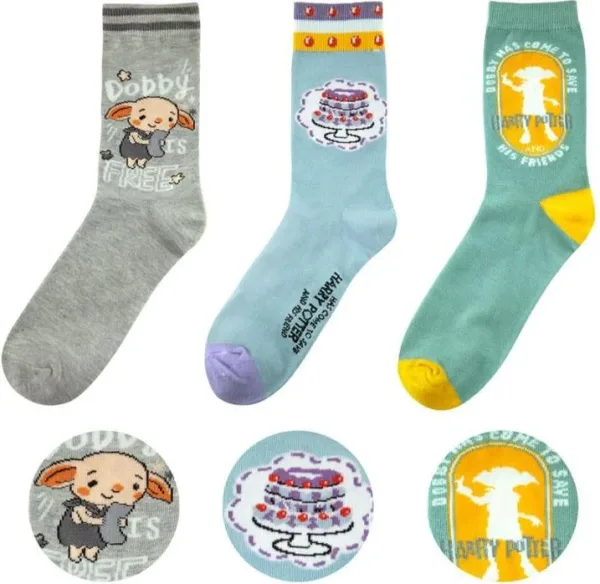 Set 3 pares de calcetines cinereplicas harry potter dobby