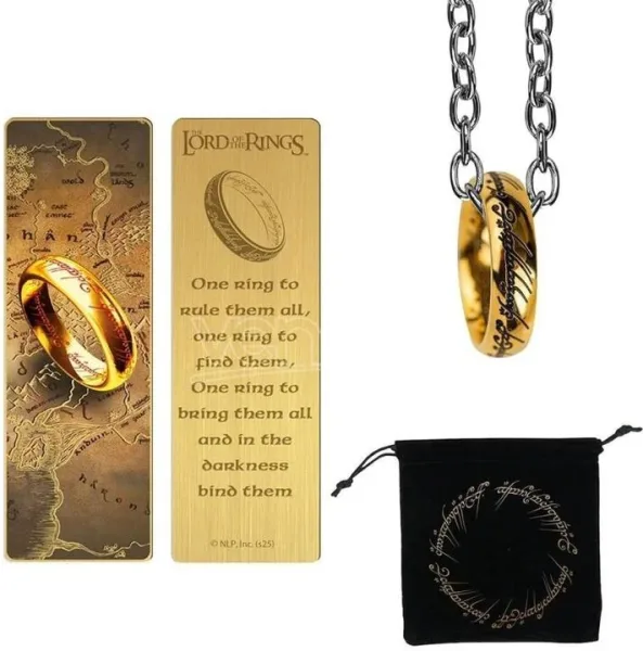 Pack regalo cinereplicas el señor de los anillos marcapaginas metal y anillo único