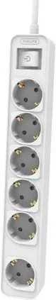 Regleta con Interruptor Philips CHP2164W/62/ 6 Tomas de corriente/ Cable 1.5m/ Blanco