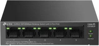 TP-Link LiteWave LS105P No administrado Fast Ethernet (10/100) Energía sobre Ethernet (PoE) Negro