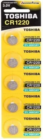 Pack de 5 Pilas de Botón Toshiba CR1220/ 3V