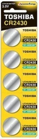 Pack de 5 Pilas de Botón Toshiba CR2430/ 3V/ Alcalinas