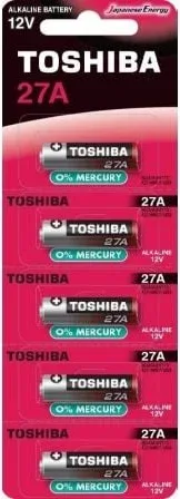 Pack de 5 Pilas 12V Toshiba 27A/ 12V/ Alcalinas