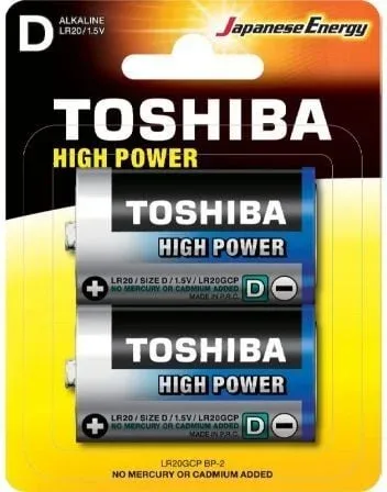 Pack de 2 Pilas D 2 Toshiba LR20/ 1.5V/ Alcalinas