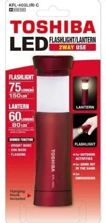 Linterna Toshiba KFL-403L/ 75 Lúmenes/ 3 pilas *AAA/ Roja