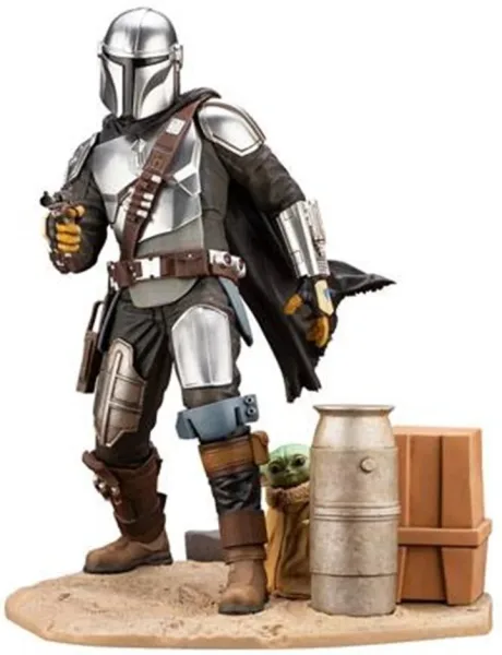 Figura kotobukiya star wars the mandalorian mandaloriano & the child grogu estatua artfx 1 - 7